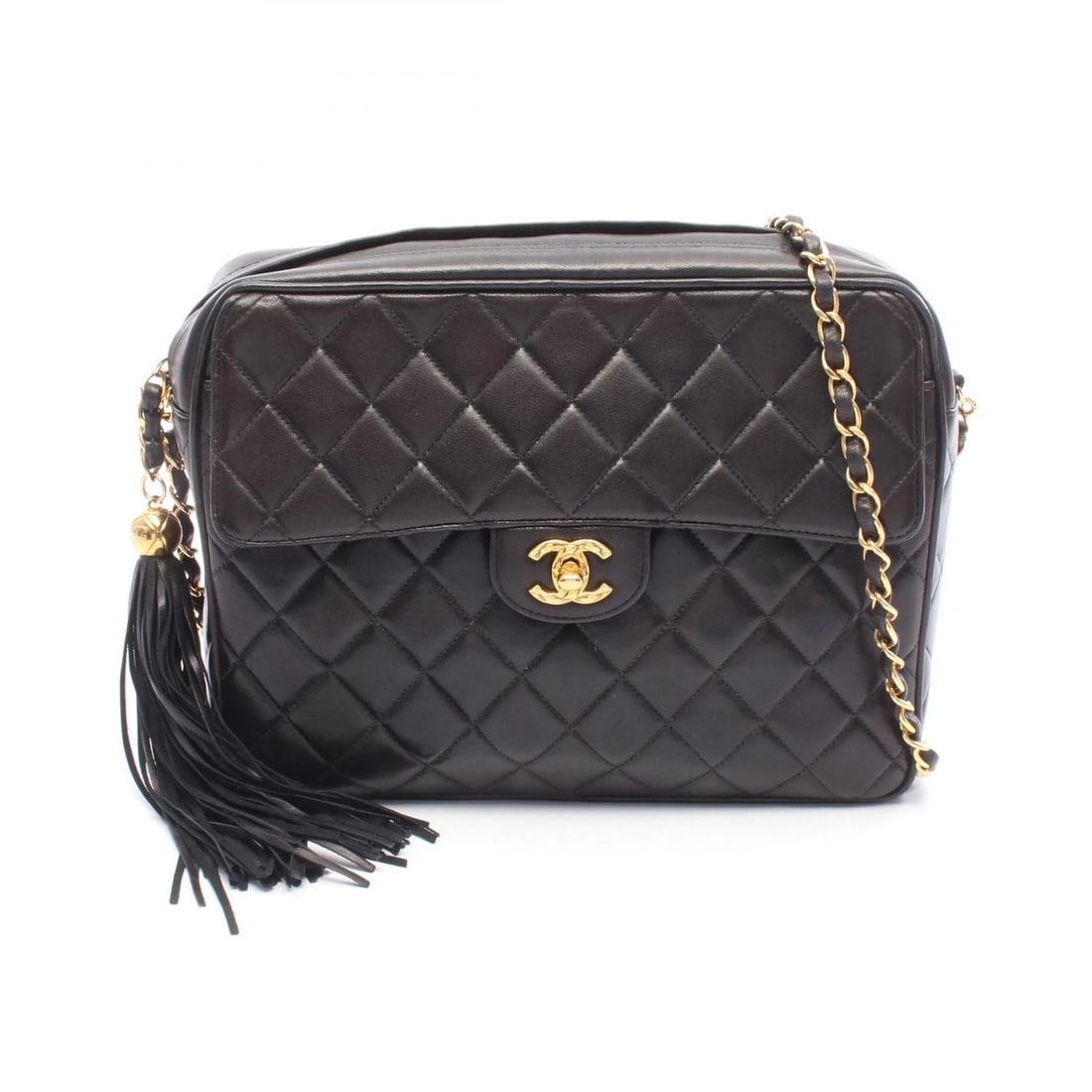 CHANEL CHAIN SHOULDER CROSSBODY BAG SHOULDER BAG: CHANEL Chain Shoulder Crossbody Bag Shoulder Bag Brand: CHANEL Type: Shoulder Bag Material: Lambskin (sheep leather) Color: Black??ish colors Size: (H:7.9" x W:10.4" x D:2.8") Shoulder?118cm(46.5"