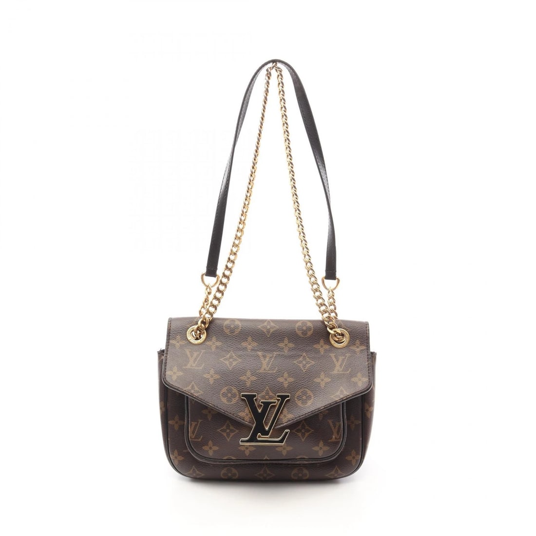 LOUIS VUITTON PASSY CHAIN SHOULDER BAG: LOUIS VUITTON Passy Chain Shoulder Bag Brand: LOUIS VUITTON Type: Shoulder Bag Material: Monogram × PVC coated canvas × leather Color: Brown??ish colors × Black??ish colors Size: (H:7.1" x W:8.