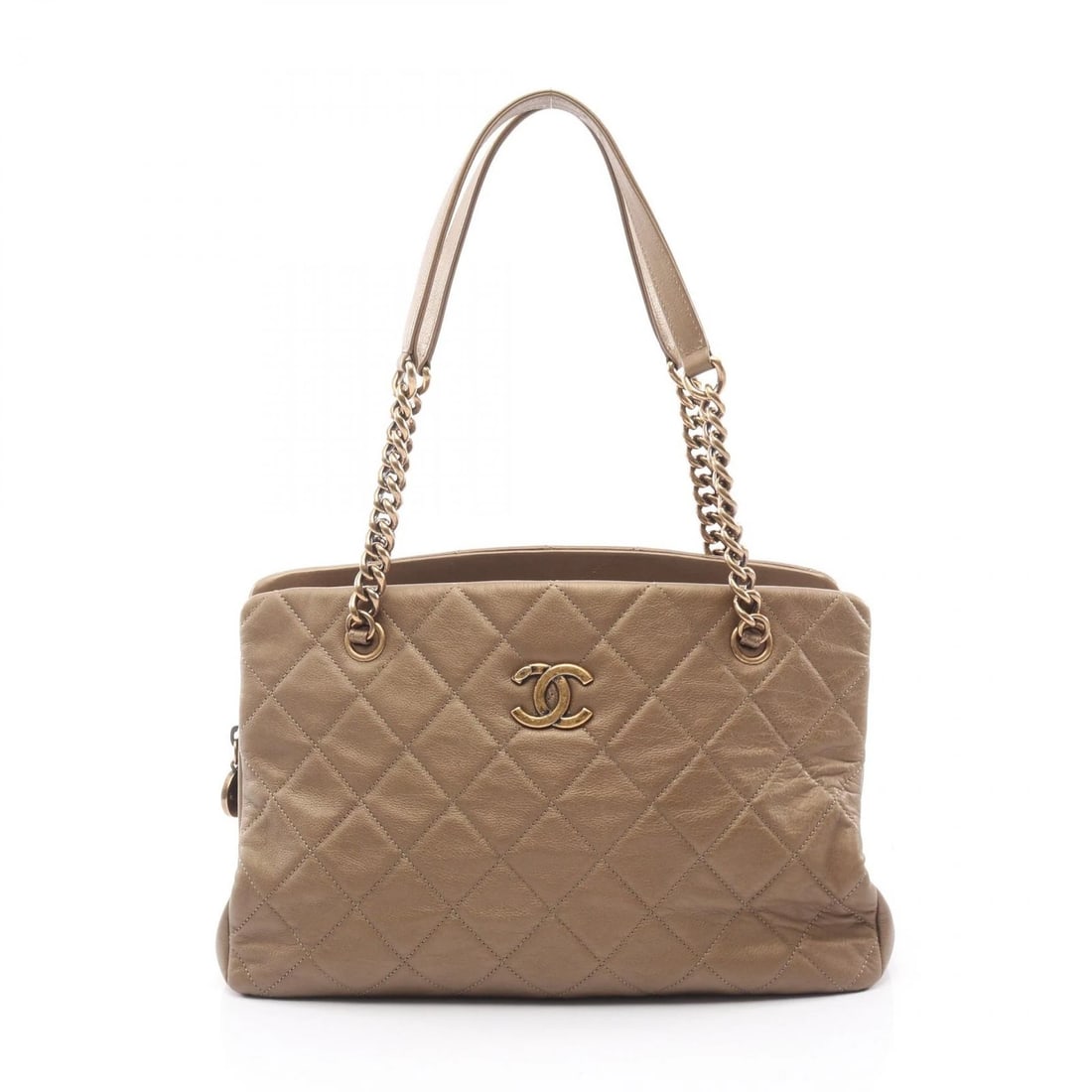 CHANEL MATELASSE CHAIN SHOULDER BAG LEATHER BROWN SHOULDER BAG: CHANEL Matelasse chain Shoulder Bag leather Brown Shoulder Bag Brand: CHANEL Type: Shoulder Bag Material: leather Color: Brown??ish colors Size: (H:7.9" x W:12.6" x D:4.7") Strap drop?23cm(9.1")