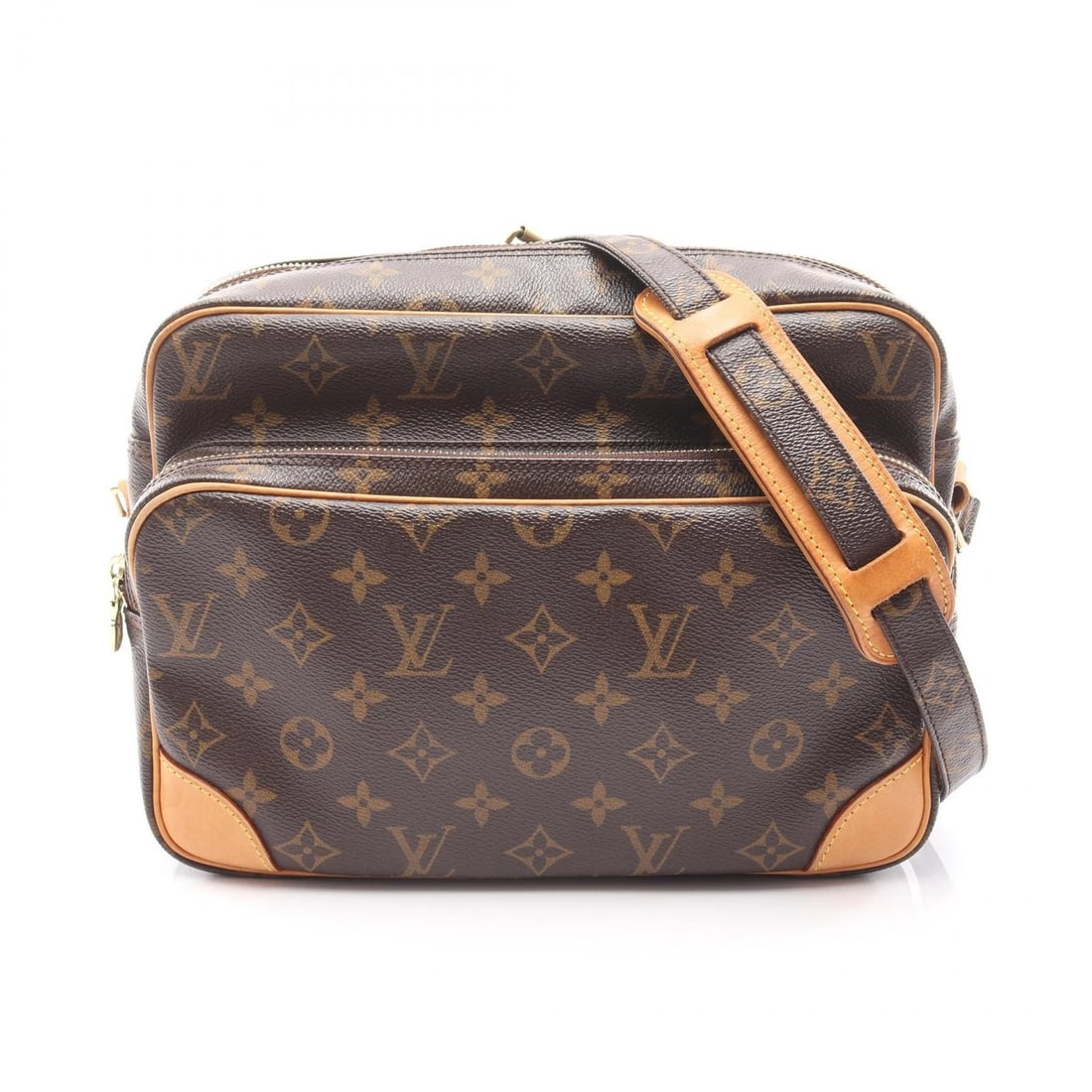 LOUIS VUITTON NILE SHOULDER BAG SHOULDER BAG: LOUIS VUITTON Nile Shoulder Bag Shoulder Bag Brand: LOUIS VUITTON Type: Shoulder Bag Material: Monogram × PVC coated canvas × leather Color: Brown??ish colors Size: (H:7.9" x W:11.0") Shoulder?1