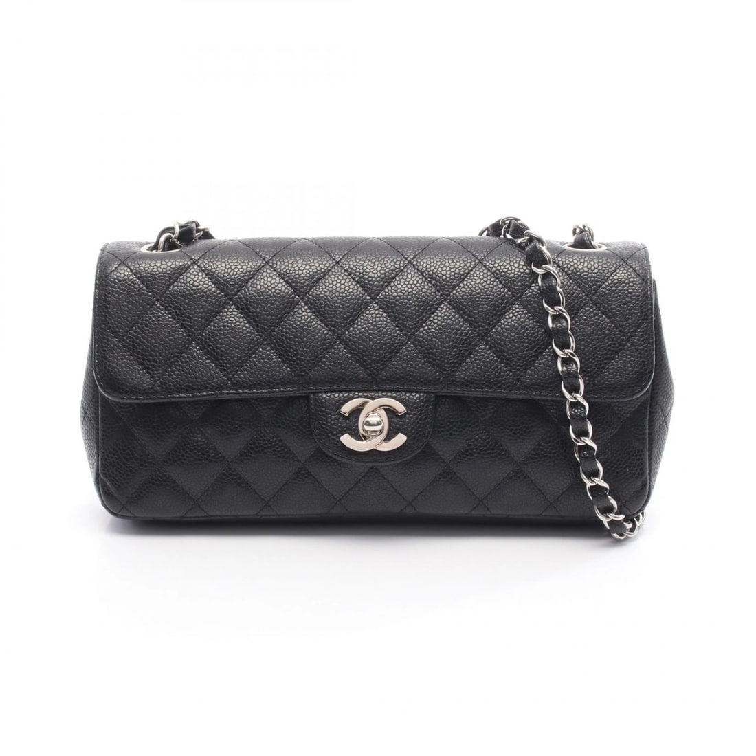 CHANEL MATELASSE EAST WEST CHAIN SHOULDER HANDBAG SHOULDER BAG: CHANEL Matelasse East West Chain Shoulder Handbag Shoulder Bag Brand: CHANEL Type: Shoulder Bag Material: leather × Grained calfskin Color: Black??ish colors Size: (H:5.1" x W:9.8" x D:2.0") Stra
