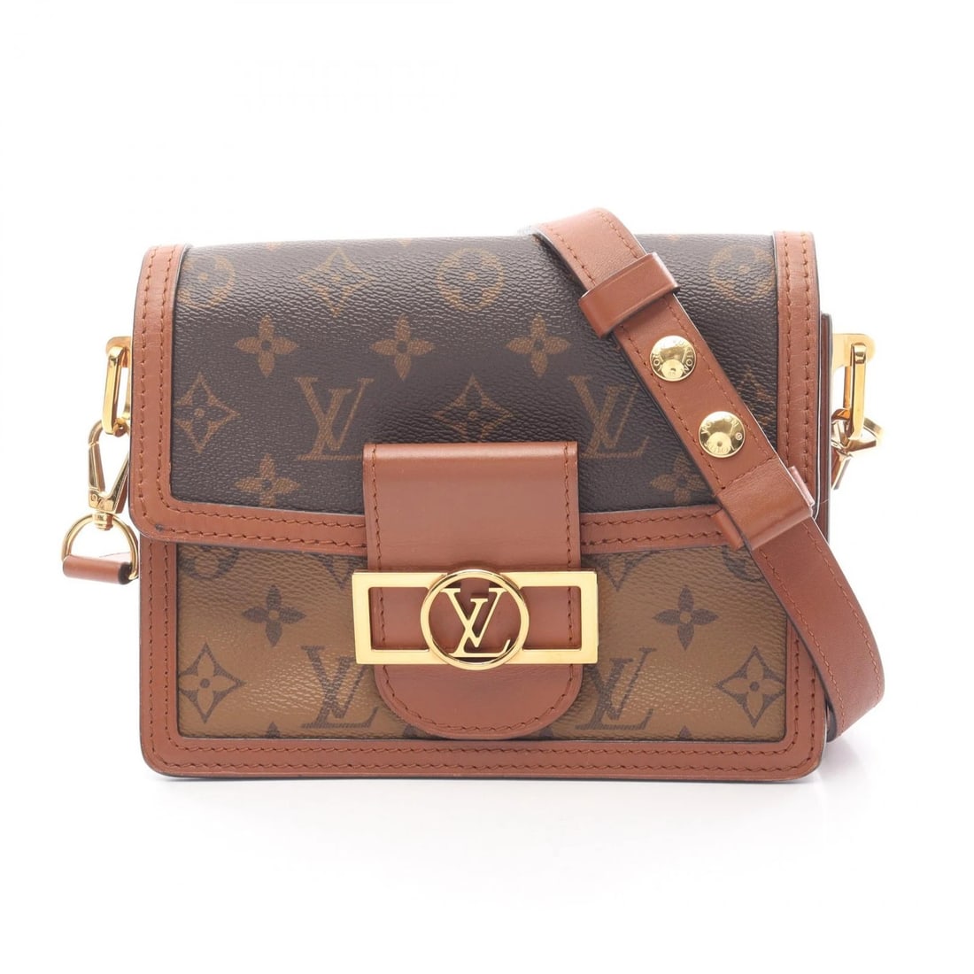 LOUIS VUITTON DAUPHINE MINI SHOULDER BAG SHOULDER BAG: LOUIS VUITTON Dauphine MINI Shoulder Bag Shoulder Bag Brand: LOUIS VUITTON Type: Shoulder Bag Material: PVC coated canvas × leather Color: Beige / Brown??ish colors × Beige??ish colors Size: (H: