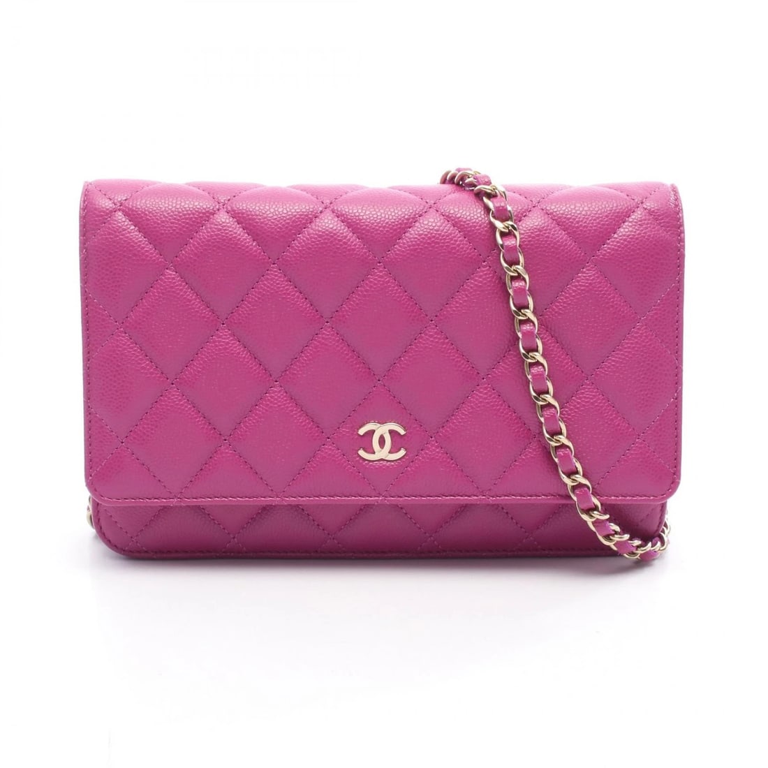 CHANEL MATELASSE CHAIN SHOULDER CROSSBODY BAG: CHANEL Matelasse chain Shoulder Crossbody Bag Brand: CHANEL Type: Shoulder Bag Material: leather × Calfskin (cowhide) Color: Pink??ish colors Size: (H:4.7" x W:7.5" x D:1.4")