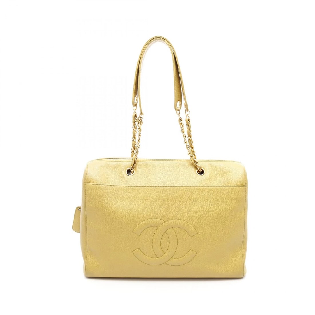 CHANEL COCO MARK CHAIN SHOULDER BAG: CHANEL COCO Mark Chain Shoulder Bag Brand: CHANEL Type: Shoulder Bag Material: leather × Grained calfskin Color: Green??ish colors Size: (H:10.6" x W:13.4" x D:5.9") Shoulder?62cm(24.4") 