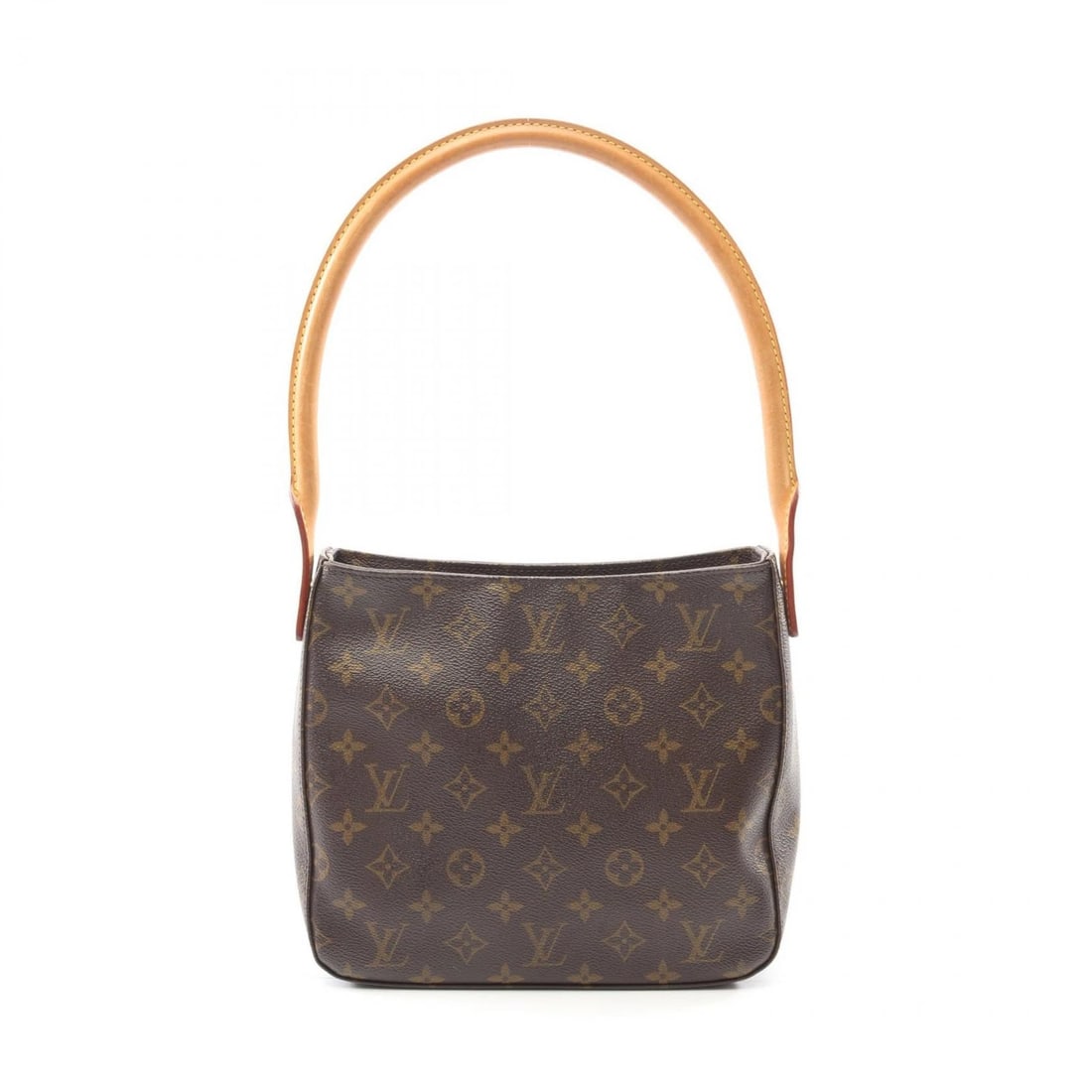 LOUIS VUITTON LOOPING MM SHOULDER BAG: LOUIS VUITTON Looping MM Shoulder Bag Brand: LOUIS VUITTON Type: Shoulder Bag Material: Monogram × PVC coated canvas × leather Color: Brown??ish colors Size: (H:8.3" x W:9.4" x D:3.9")