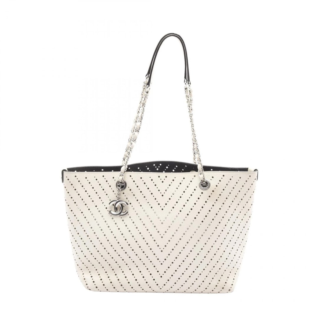 CHANEL COCO MARK CHAIN SHOULDER TOTE BAG TOTE BAG: CHANEL COCO Mark Chain shoulder Tote Bag Tote Bag Brand: CHANEL Type: Tote Bag Material: leather × Grained calfskin Color: Beige??ish colors Size: (H:9.6" x W:11.4" x D:4.7") Strap drop?26.5cm(10