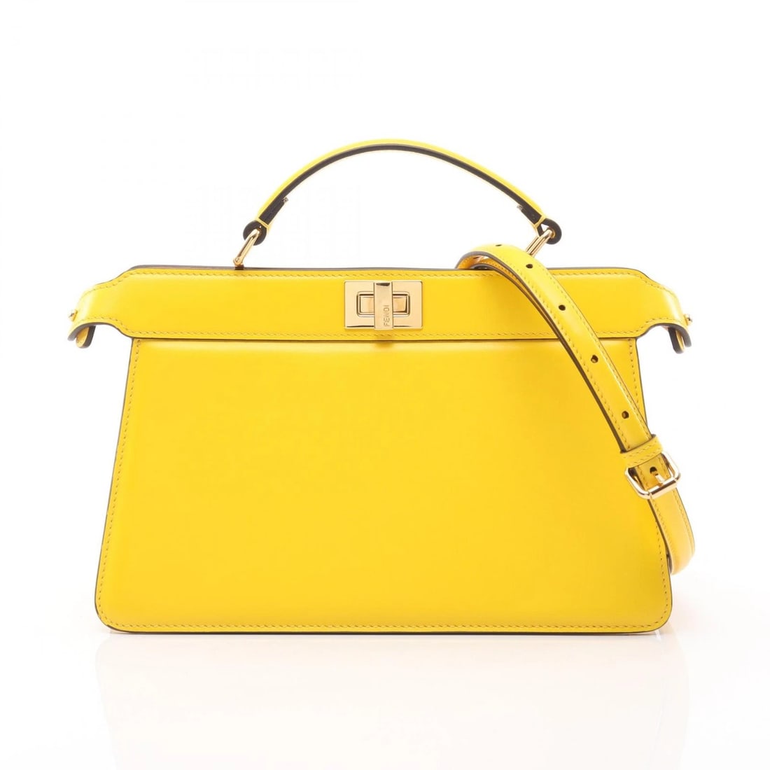 FENDI PEEKABOO ISEEU EAST WEST SHOULDER HANDBAG HANDBAG: FENDI PEEKABOO ISEEU EAST WEST Shoulder Handbag Handbag Brand: FENDI Type: Handbag Material: leather Color: Yellow??ish colors Size: (H:7.5" x W:11.4") Handle?22cm(8.7") Accessories: None