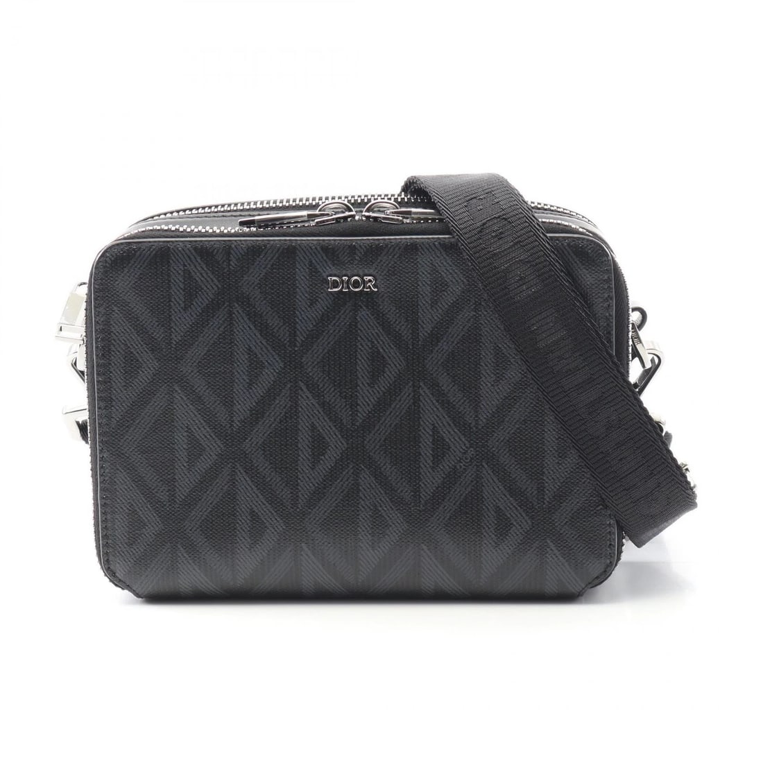 DIOR MESSENGER POUCH CD DIAMOND SHOULDER BAG SHOULDER BAG: Dior Messenger pouch CD Diamond Shoulder Bag Shoulder Bag Brand: Dior Type: Shoulder Bag Material: PVC coated canvas × leather Color: Black??ish colors × Gray??ish colors Size: (H:4.9" x W:6.7")