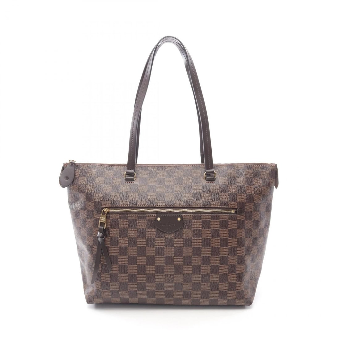 LOUIS VUITTON IENA MM TOTE BAG TOTE BAG: LOUIS VUITTON Iena MM Tote Bag Tote Bag Brand: LOUIS VUITTON Type: Tote Bag Material: Damier × PVC coated canvas × leather Color: Ebene / Brown??ish colors Size: (H:11.0" x W:12.2" x D:6.3") Sho
