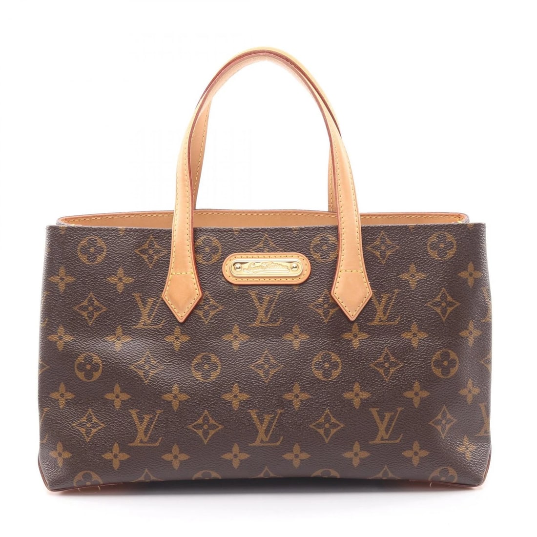 LOUIS VUITTON WILSHER PM TOTE HANDBAG: LOUIS VUITTON Wilsher PM Tote Handbag Brand: LOUIS VUITTON Type: Handbag Material: Monogram × PVC coated canvas × leather Color: Brown??ish colors Size: (H:7.1" x W:11.8" x D:3.9") Handle?35cm(1