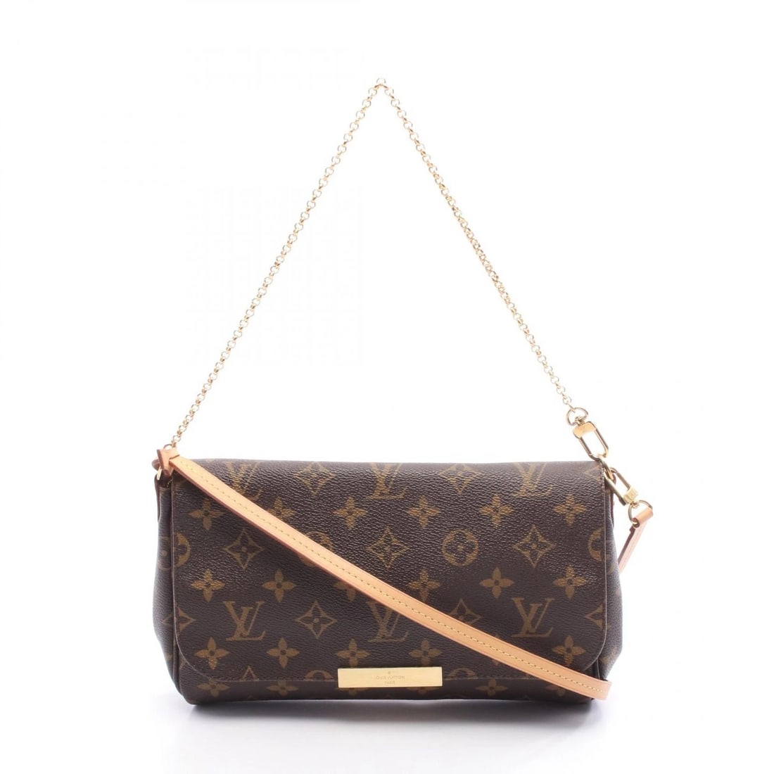 LOUIS VUITTON FAVORITE MM CHAIN SHOULDER CROSSBODY HANDBAG: LOUIS VUITTON Favorite MM chain shoulder crossbody Handbag Brand: LOUIS VUITTON Type: Handbag Material: Monogram × PVC coated canvas × leather Color: Brown??ish colors Size: (H:6.5" x W:9.4" x D