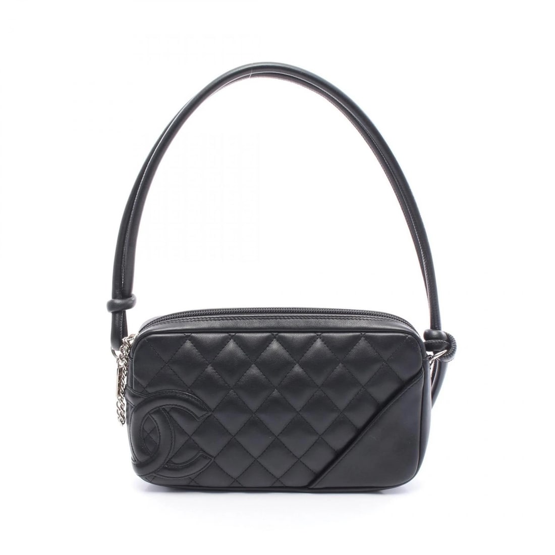 CHANEL CAMBON LINE HANDBAG LEATHER BLACK HANDBAG: CHANEL Cambon line Handbag leather Black Handbag Brand: CHANEL Type: Handbag Material: leather Color: Black??ish colors Size: (H:4.9" x W:8.3" x D:1.2") Handle?54cm(21.3") Accessories: None