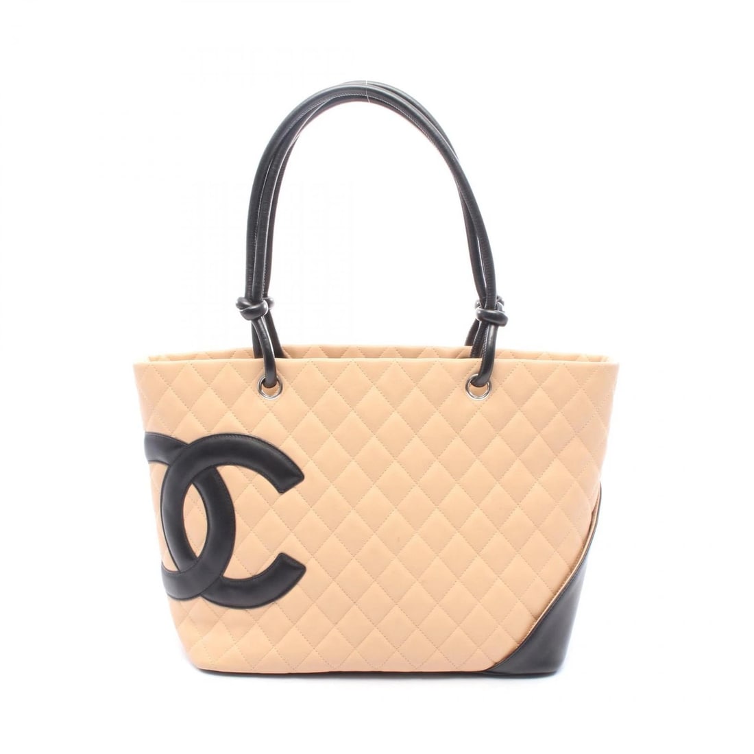 CHANEL CAMBON LINE LARGE TOTE BAG TOTE BAG: CHANEL Cambon Line Large Tote Bag Tote Bag Brand: CHANEL Type: Tote Bag Material: leather Color: Beige??ish colors × Black??ish colors Size: (H:9.8" x W:11.8" x D:5.9") Strap drop?20cm(7.9") Acc