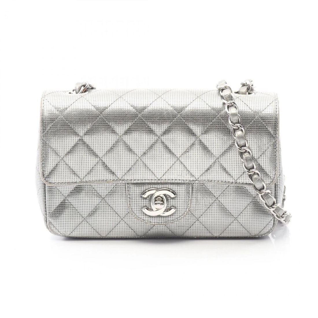 CHANEL MINI MATELASSE 20 CHAIN SHOULDER CROSSBODY BAG: CHANEL Mini Matelasse 20 Chain Shoulder Crossbody Bag Brand: CHANEL Type: Shoulder Bag Material: leather Color: Silver??ish colors Size: (H:4.7" x W:7.9" x D:2.6") Shoulder?120cm(47.2") Accessori
