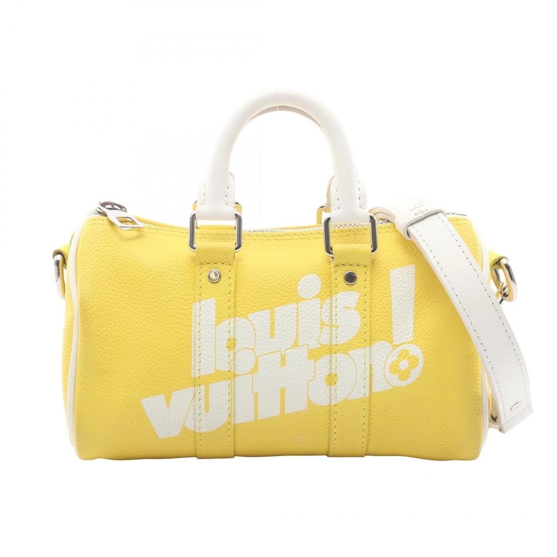 LOUIS VUITTON KEEPALL XS EVERYDAY LV CROSSBODY HANDBAG: LOUIS VUITTON Keepall XS Everyday LV crossbody Handbag Brand: LOUIS VUITTON Type: Handbag Material: leather Color: Yellow??ish colors × White??ish colors Size: (H:5.1" x W:7.9" x D:3.5")