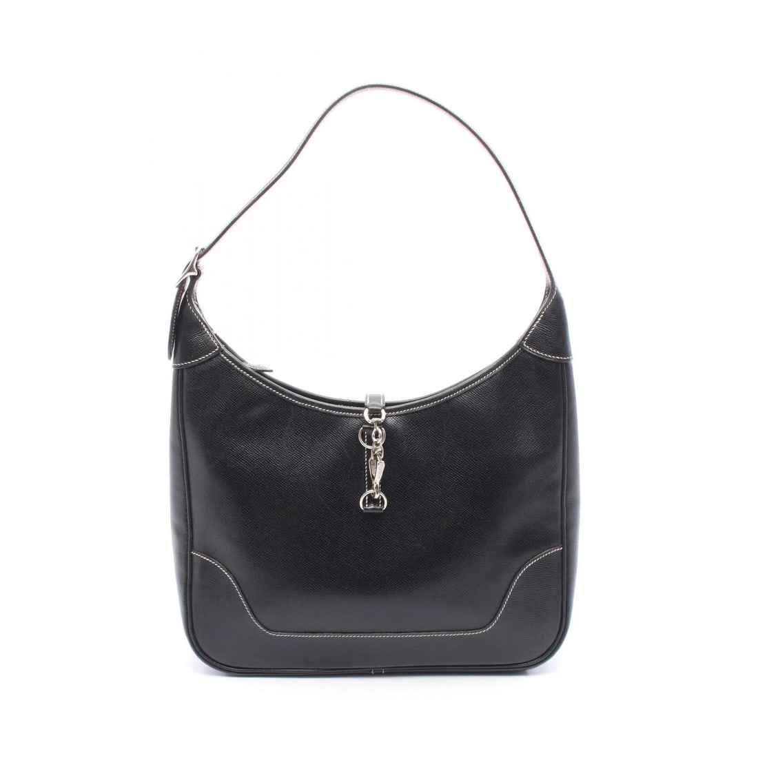 HERMES TRIM 31 SHOULDER BAG COURCHEVEL LEATHER BLACK SHOULDER BAG (1 of 5)