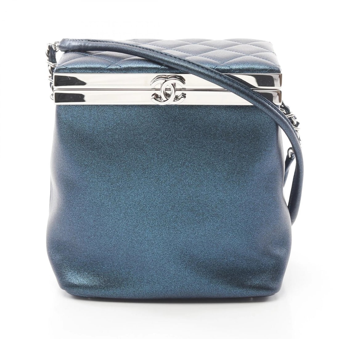 CHANEL COCO MARK SHOULDER CROSSBODY BAG: CHANEL COCO Mark Shoulder Crossbody Bag Brand: CHANEL Type: Shoulder Bag Material: leather Color: Green??ish colors Size: (H:5.5" x W:5.5" x D:3.5") Shoulder?134cm(52.8") Accessories: None