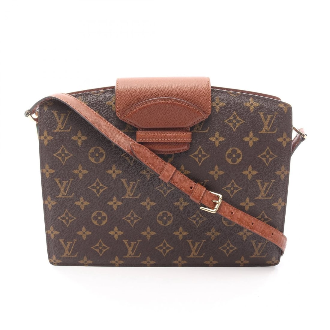 LOUIS VUITTON COURCELLES SHOULDER CROSSBODY BAG: LOUIS VUITTON Courcelles Shoulder Crossbody Bag Brand: LOUIS VUITTON Type: Shoulder Bag Material: Monogram × PVC coated canvas × leather Color: Brown??ish colors Size: (H:9.1" x W:11.8" x D:2.4"
