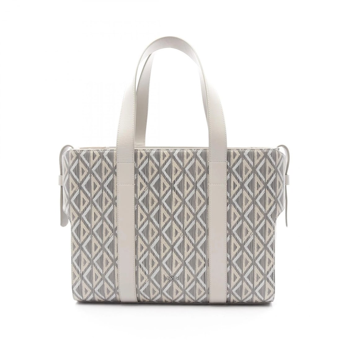 CHRISTIAN DIOR CD DIAMOND COROLLE TOTE HANDBAG CANVAS LEATHER GRAY TOTE BAG: Christian Dior CD Diamond corolle Tote Handbag canvas leather Gray Tote Bag Brand: Dior Type: Tote Bag Material: PVC coated canvas × leather Color: Gray??ish colors × Multicolor??ish colors 