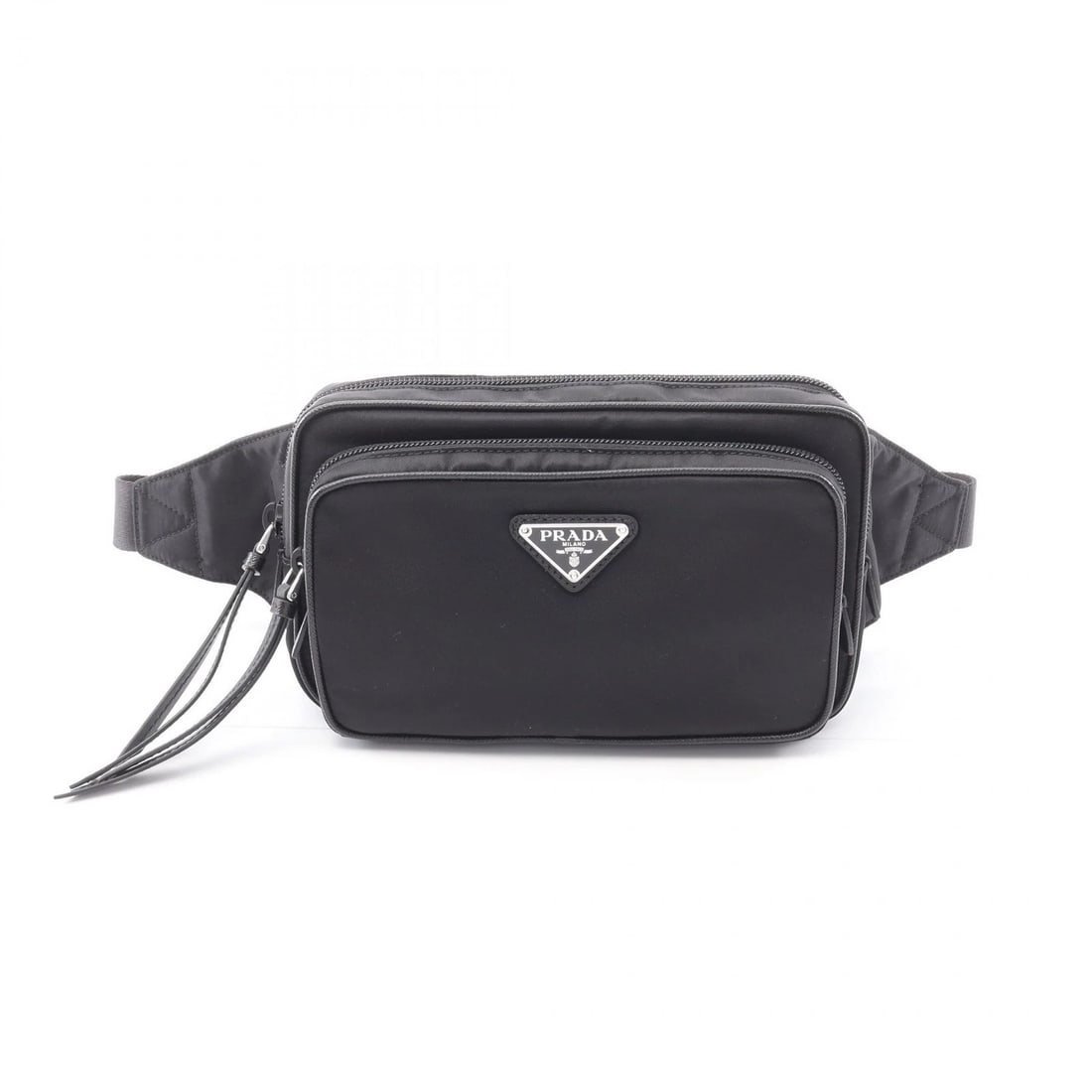 PRADA TESSTO ? SAFFIANO WAIST BELT BUM BAG WAIST BAG BODY BAG: PRADA TESSTO ? SAFFIANO Waist Belt Bum Bag Waist bag Body bag Brand: PRADA Type: Waist bag Body bag Material: Nylon × Saffiano leather Color: Black??ish colors Size: (H:4.7" x W:8.3" x D:1.8") A