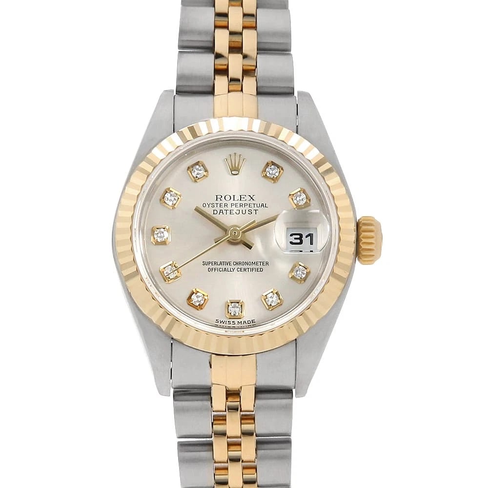ROLEX DATEJUST DIAMOND SILVER WRIST WATCH (1 of 6)