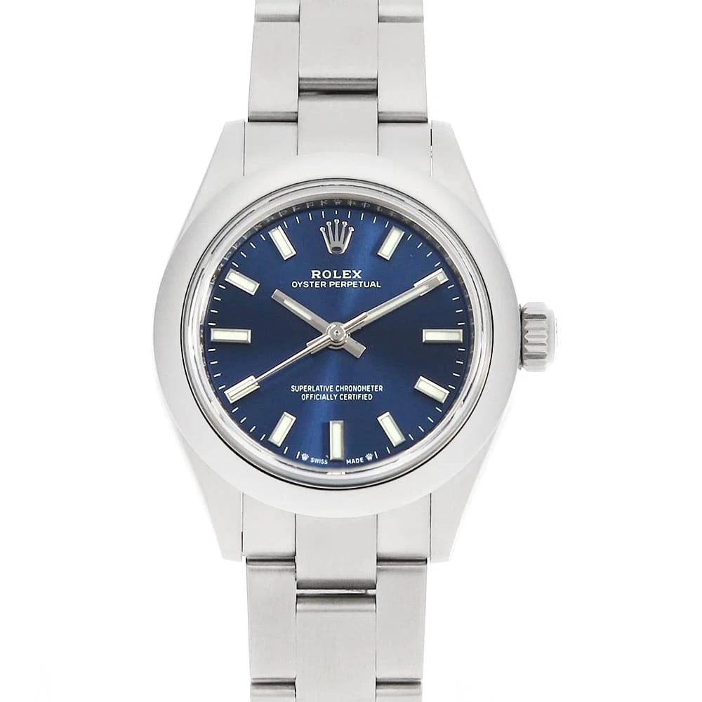 ROLEX OYSTER PERPETUAL 28 BLUE WRIST WATCH (1 of 6)