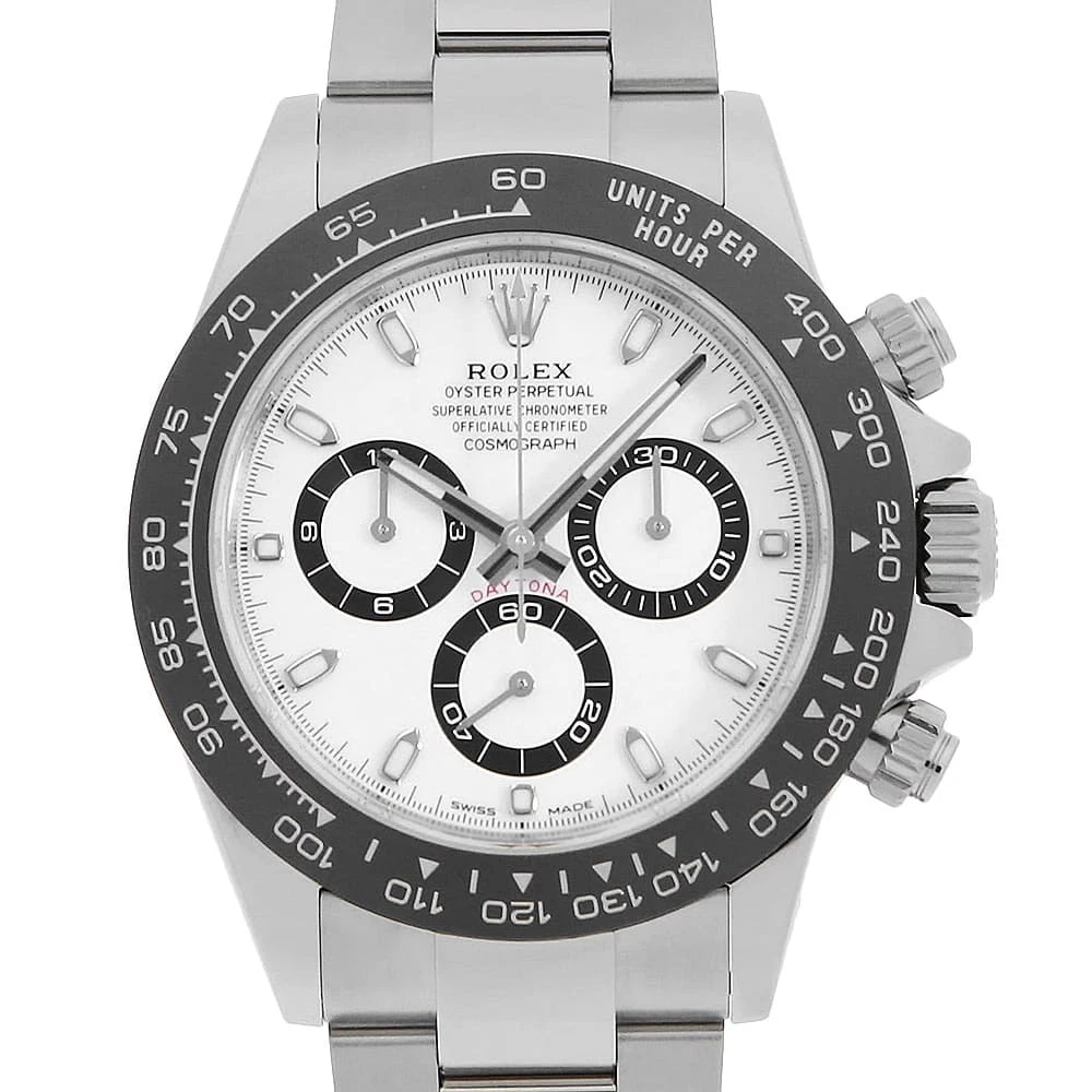 ROLEX COSMOGRAPH DAYTONA WHITE SECOND HAND WRIST WATCH: ROLEX Cosmograph Daytona white second hand Wrist Watch Brand: ROLEX Type: Wrist watch Material: Band Material Stainless Steel, Case Material Stainless Steel Color: White Size: Case:W40mm Circumfer