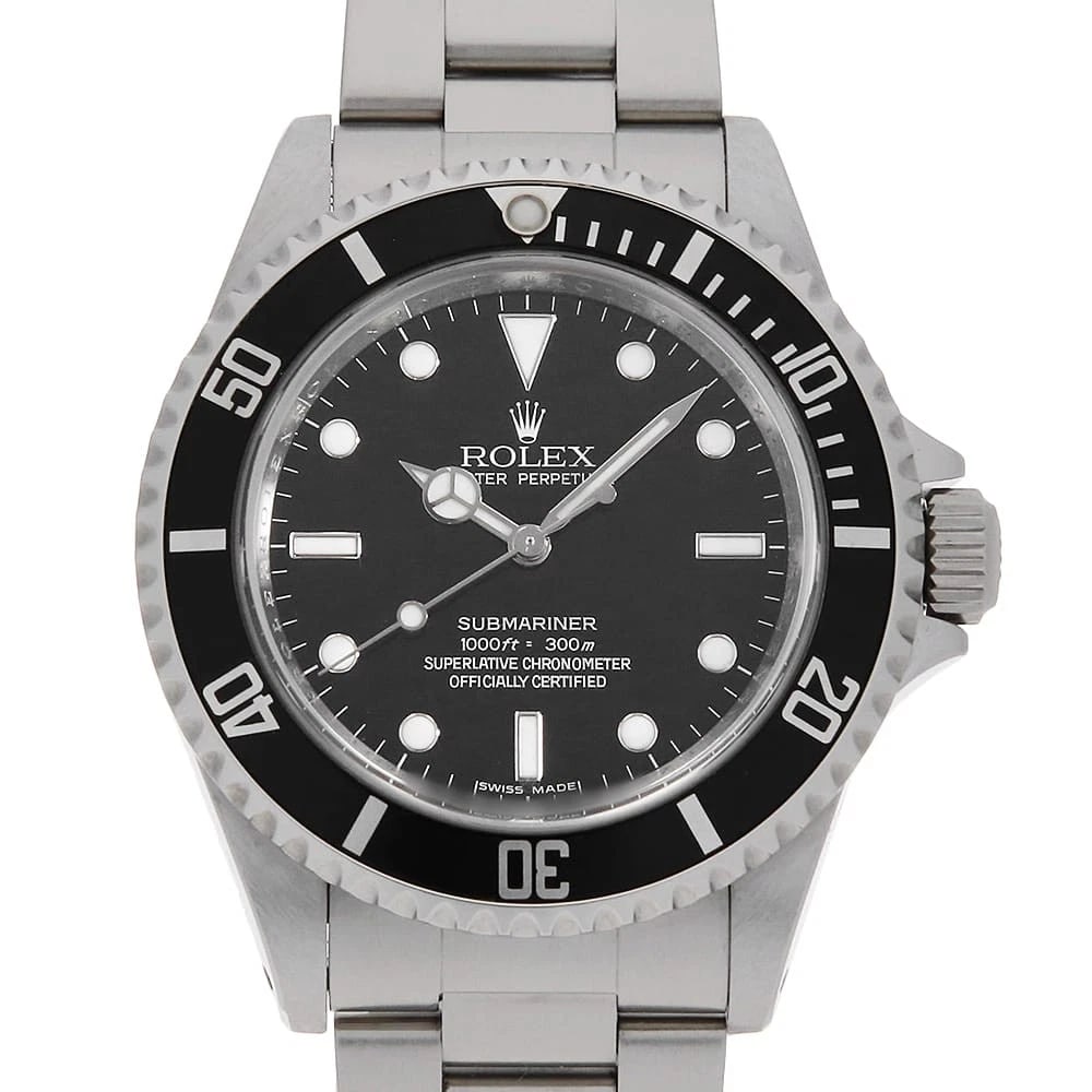 ROLEX SUBMARINER NO DATE BLACK WRIST WATCH: ROLEX SUBMARINER No Date black Wrist Watch Brand: ROLEX Type: Wrist watch Material: Band Material Stainless Steel, Case Material Stainless Steel Color: Black Size: Case:W40mm Circumference of Wris