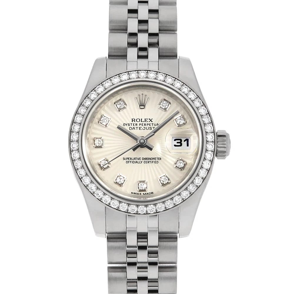 ROLEX DATEJUST BEZEL DIAMOND SILVER SUNBEAM WRIST WATCH (1 of 6)