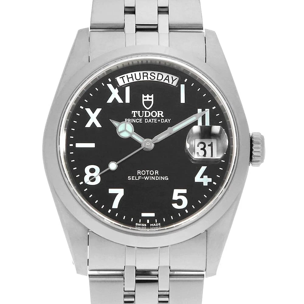 TUDOR PRINCE DATE DAY UNIQUE WRIST WATCH: TUDOR Prince Date Day Unique Wrist Watch Brand: TUDOR Type: Wrist watch Material: Band Material Stainless Steel, Case Material Stainless Steel Color: Black Size: Case:W36mm Circumference of Wrist: