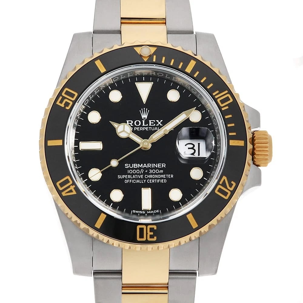 ROLEX SUBMARINER DATE BLACK SECOND HAND WRIST WATCH (1 of 5)