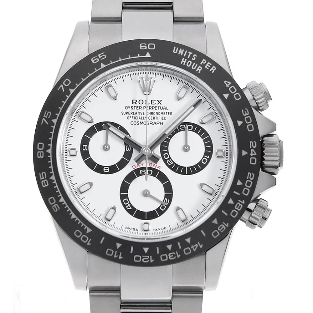ROLEX COSMOGRAPH DAYTONA WHITE SECOND HAND WRIST WATCH: ROLEX Cosmograph Daytona white second hand Wrist Watch Brand: ROLEX Type: Wrist watch Material: Band Material Stainless Steel, Case Material Stainless Steel Color: White Size: Case:W40mm