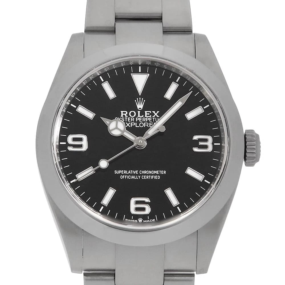 ROLEX EXPLORER 40 BLACK SECOND HAND WRIST WATCH: ROLEX Explorer 40 black second hand Wrist Watch Brand: ROLEX Type: Wrist watch Material: Band Material Stainless Steel, Case Material Stainless Steel Color: Black Size: Case:W40mm