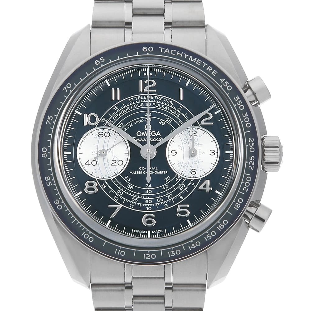 OMEGA SPEEDMASTER MASTER CHRONOMETER WRIST WATCH: OMEGA Speedmaster Master Chronometer Wrist Watch Brand: OMEGA Type: Wrist watch Material: Band Material Stainless Steel, Case Material Stainless Steel Color: Blue Size: Case:W43mm Circumference of