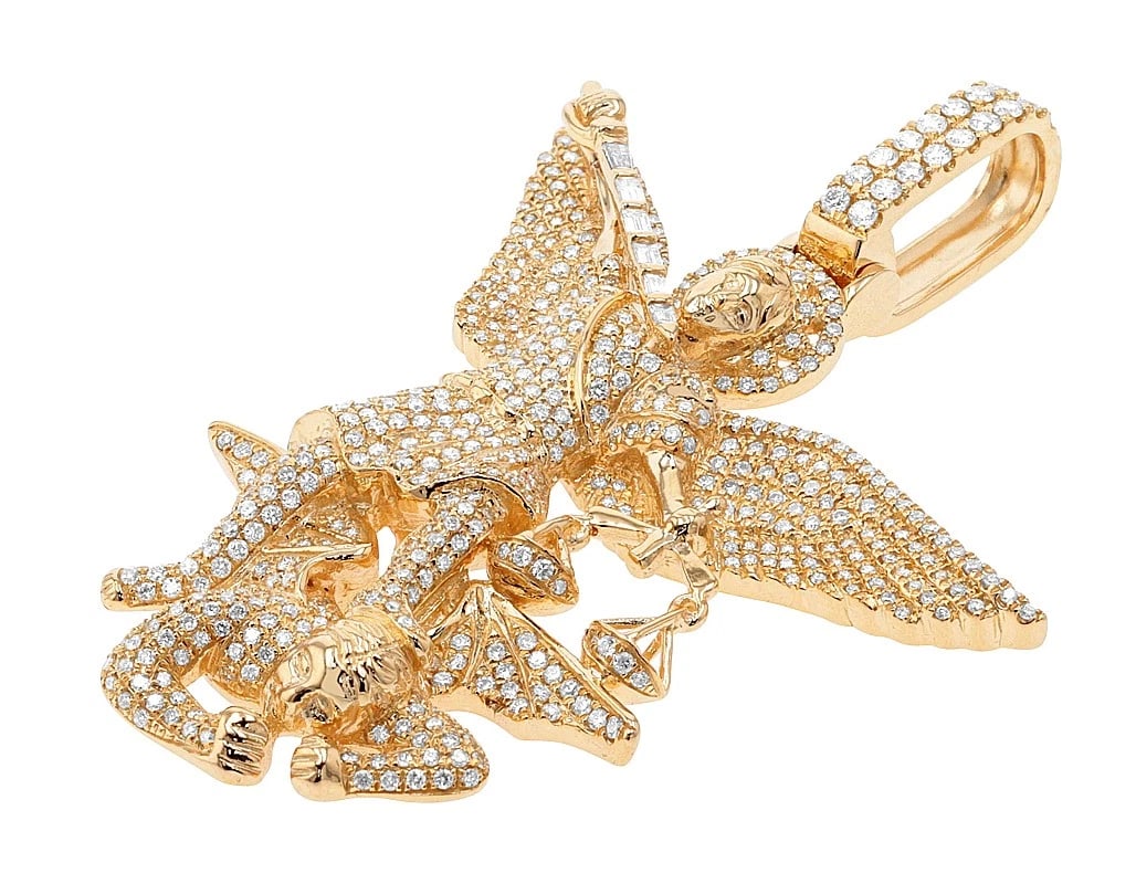 ST. MICHAEL'S REAL DIAMOND DEVIL PENDANT - 2