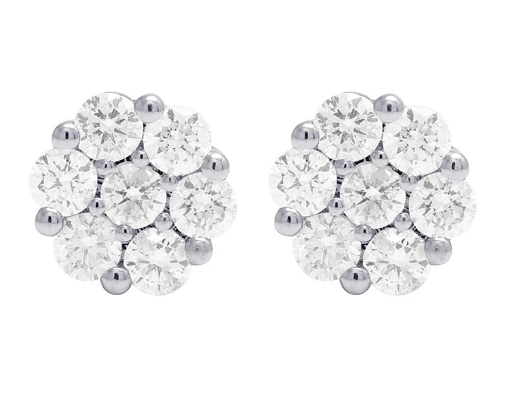 REAL 14K YELLOW GOLD GENUINE DIAMOND ROUND CLUSTER STUD EARRINGS: Real 14K Yellow Gold Genuine Diamond Round Cluster Stud Earrings Brand: None Type: Earrings Material: 14k Yellow Gold, Main Stone/Creation Natural Color: Yellow Gold Size: Dimension 8MM Accessori