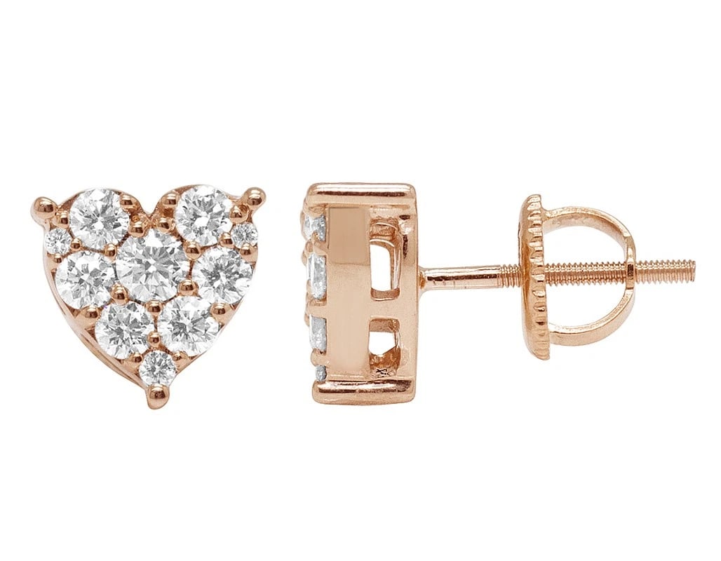 REAL DIAMOND EARRINGS 10K ROSE GOLD: Real Diamond Earrings 10K Rose Gold Brand: None Type: Earrings Material: 10k Rose Gold, Main Stone/Creation Natural Color: Rose Gold Size: Dimension 9MM Accessories: None Accessories Notic