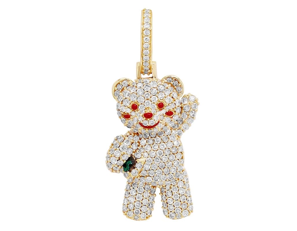 TEDDY BEAR DEAR DIAMOND PENDANT 10K YELLOW GOLD (1 of 2)