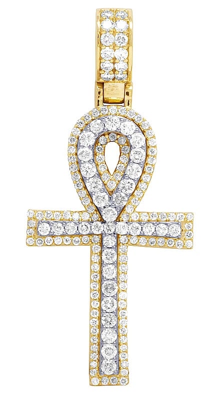 REAL DIAMOND EGYPTIAN ANKH CROSS PENDANT (1 of 3)