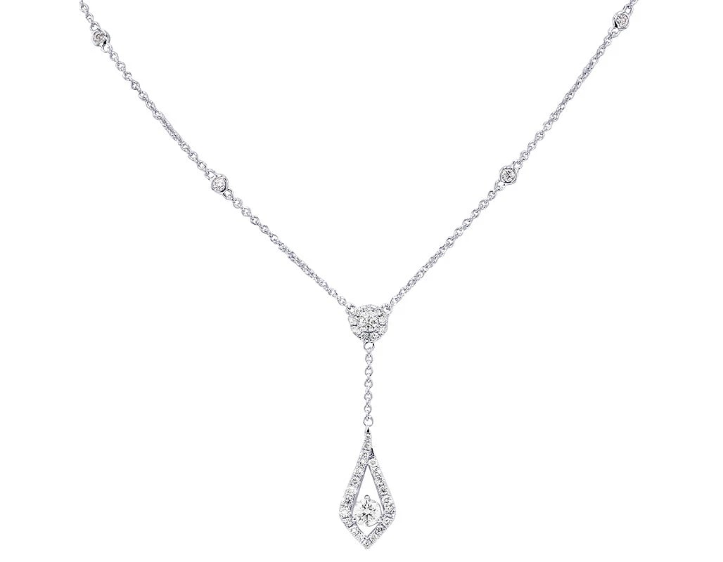 TEAR DROP REAL DIAMOND PENDANT NECKLACE (1 of 2)