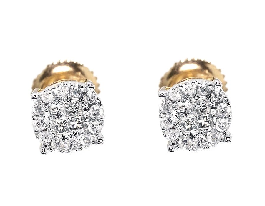 14K YELLOW GOLD PRINCESS DIAMOND SOLITAIRE LOOK STUDS EARRINGS: 14k Yellow Gold Princess Diamond Solitaire Look Studs Earrings Brand: None Type: Earrings Material: 14k Yellow Gold, Main Stone/Creation Natural Color: Yellow Size: Dimension 6mm Accessories: Non