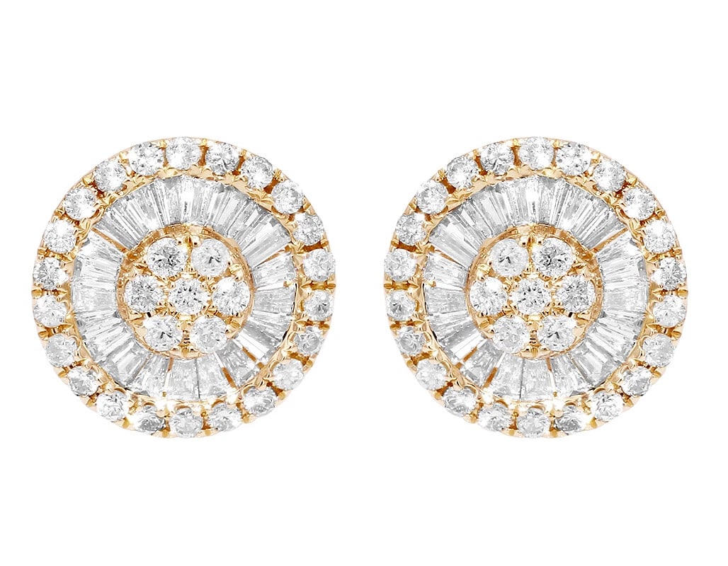 BAGUETTE DIAMOND STUD EARRING - 2