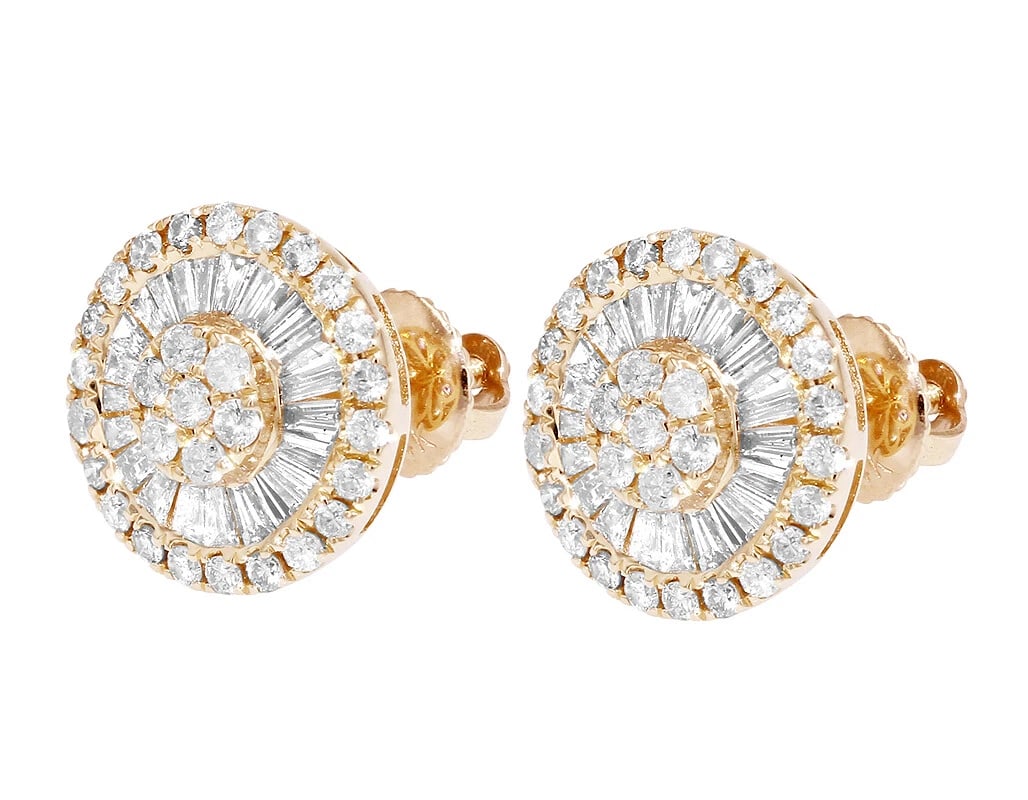 BAGUETTE DIAMOND STUD EARRING - 3
