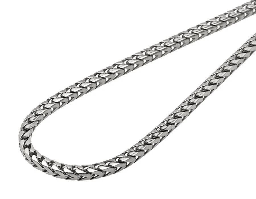 FRANCO CHAIN SOLID REAL 10K WHITE GOLD: Franco Chain Solid Real 10K White Gold Brand: None Type: Necklace Material: 10k White Gold, Color: White Gold Size: Necklace Length 20 in Width 2mm Accessories: None Accessories Notice: When