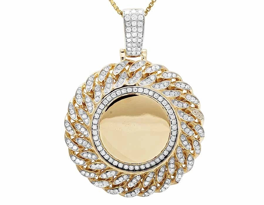 10K YELLOW GOLD REAL DIAMOND MIAMI CUBAN MEDALLION PENDANT CHARM: 10K Yellow Gold Real Diamond Miami Cuban Medallion Pendant Charm Brand: None Type: Pendant Material: 10k Yellow Gold, Main Stone/Creation Natural Color: Yellow Gold Size: Dimension 2.1" Accessori