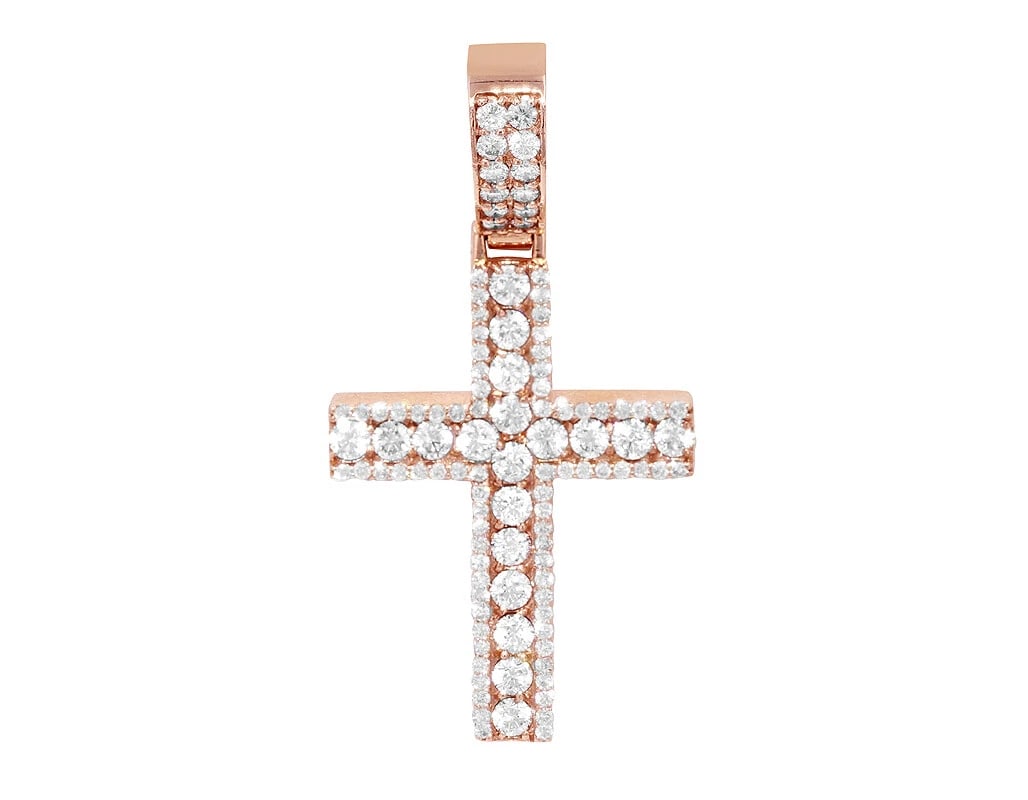 CROSS REAL DIAMOND PENDANT 14K ROSE GOLD (1 of 2)