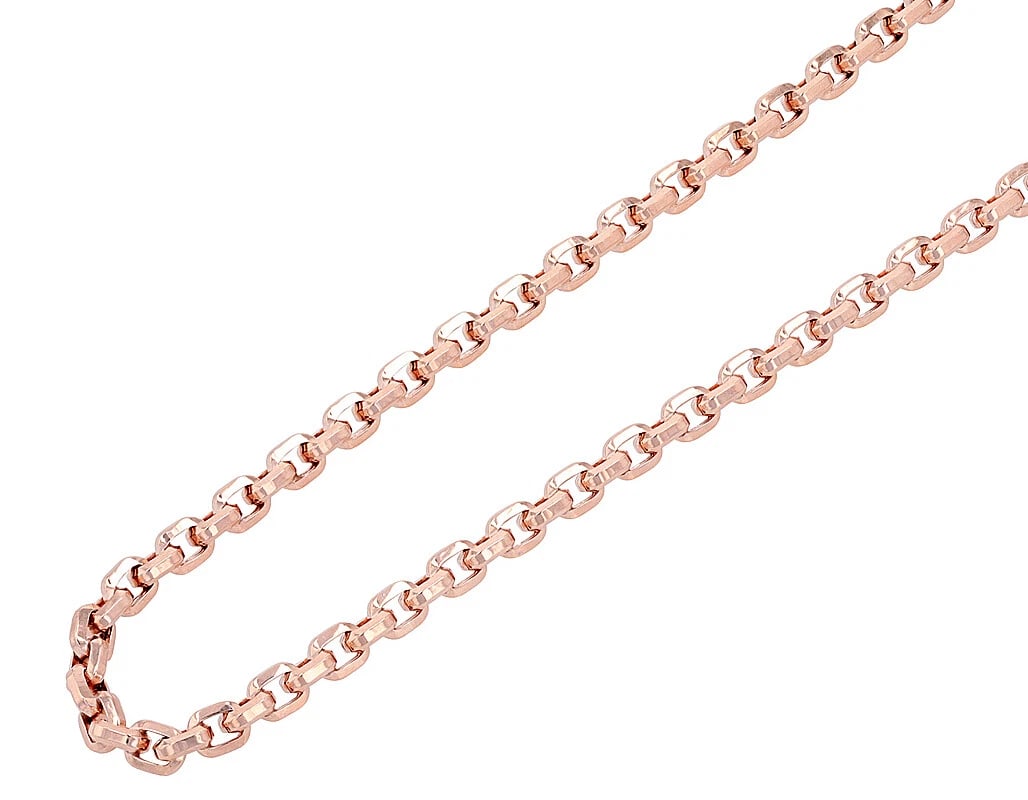 REAL 10K ROSE GOLD SEMI-SOLID BOX ROLO LINK CHAIN (1 of 2)