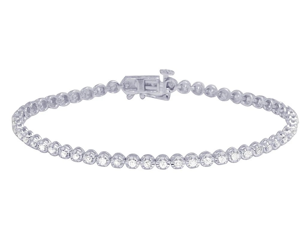 14K WHITE GOLD TENNIS TONI REAL DIAMOND BRACELET: 14K White Gold Tennis Toni Real Diamond Bracelet Brand: None Type: Bracelet Material: 14k White Gold , Main Stone/Creation Natural Color: White Gold Size: Dimension 3MM 7" Accessories: None