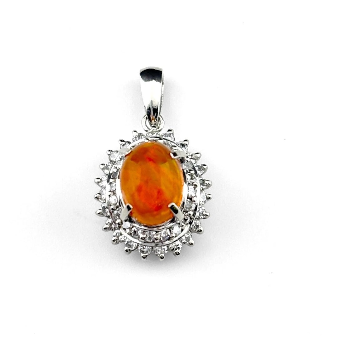 FIRE OPAL DESIGN PENDANT HEAD PLATINUM (1 of 3)