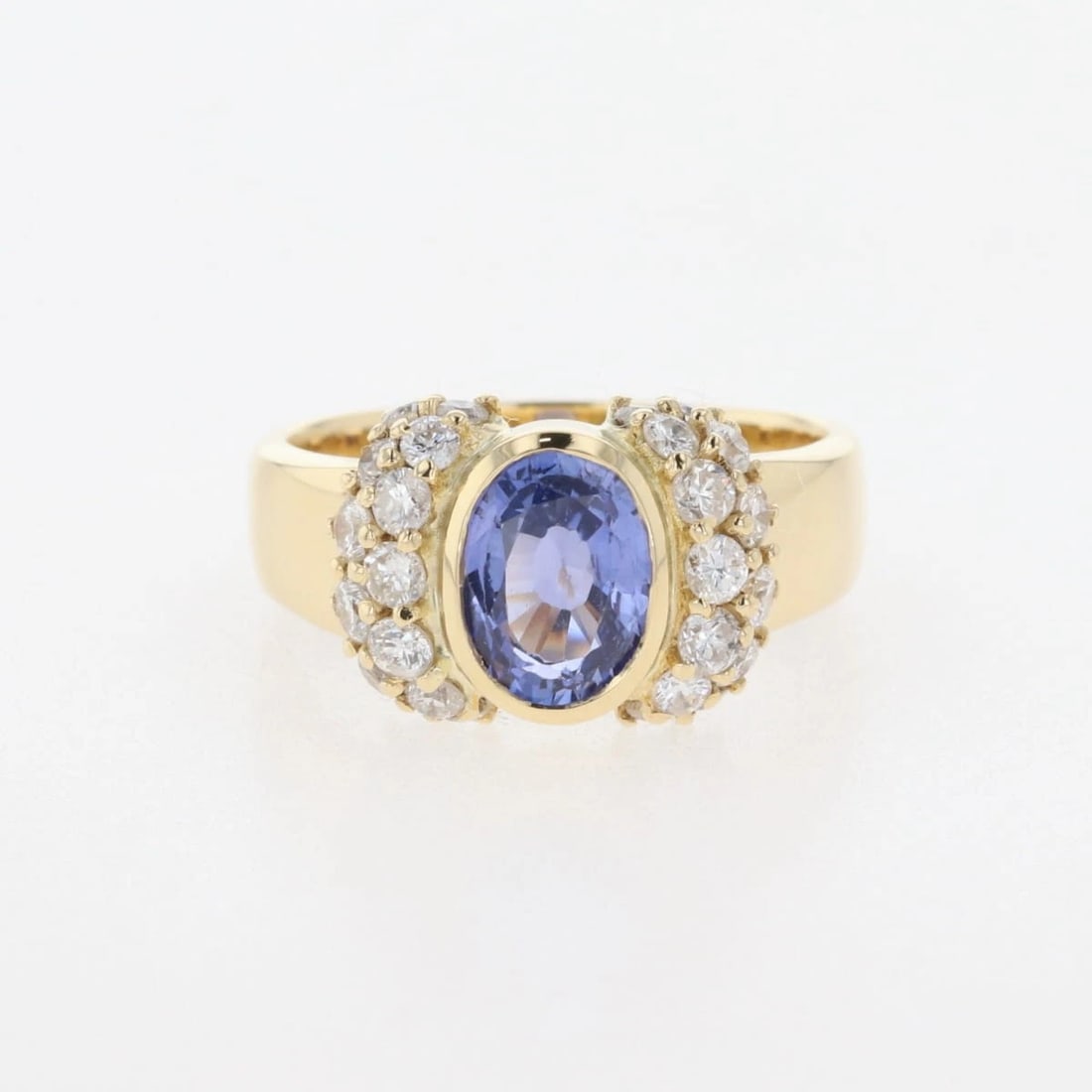 SAPPHIRE DESIGN RING YG YELLOWGOLD: sapphire design ring YG YellowGold Brand: Unbranded Type: Ring Material: 18K, Main Stone/Creation sapphire Color: Yellow Gold Size: US 6.5 Accessories: None Accessories Notice: When